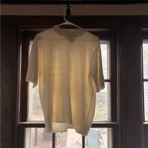 Sag Harbor Cream Short-Sleeve Crewneck Sweater